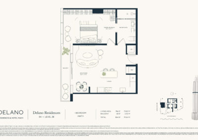 Delano Residences Miami Floor Plan, Line 04, Level 58