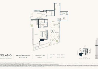 Delano Residences Miami Floor Plan, Line 03, Level 58